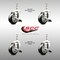 Service Caster 3 Inch 316SS Black Polyurethane Swivel 10mm Threaded Stem Caster Set Brake SS316TS20S314-PPUB-BLK-TLB-M1015-4 - alternate 2